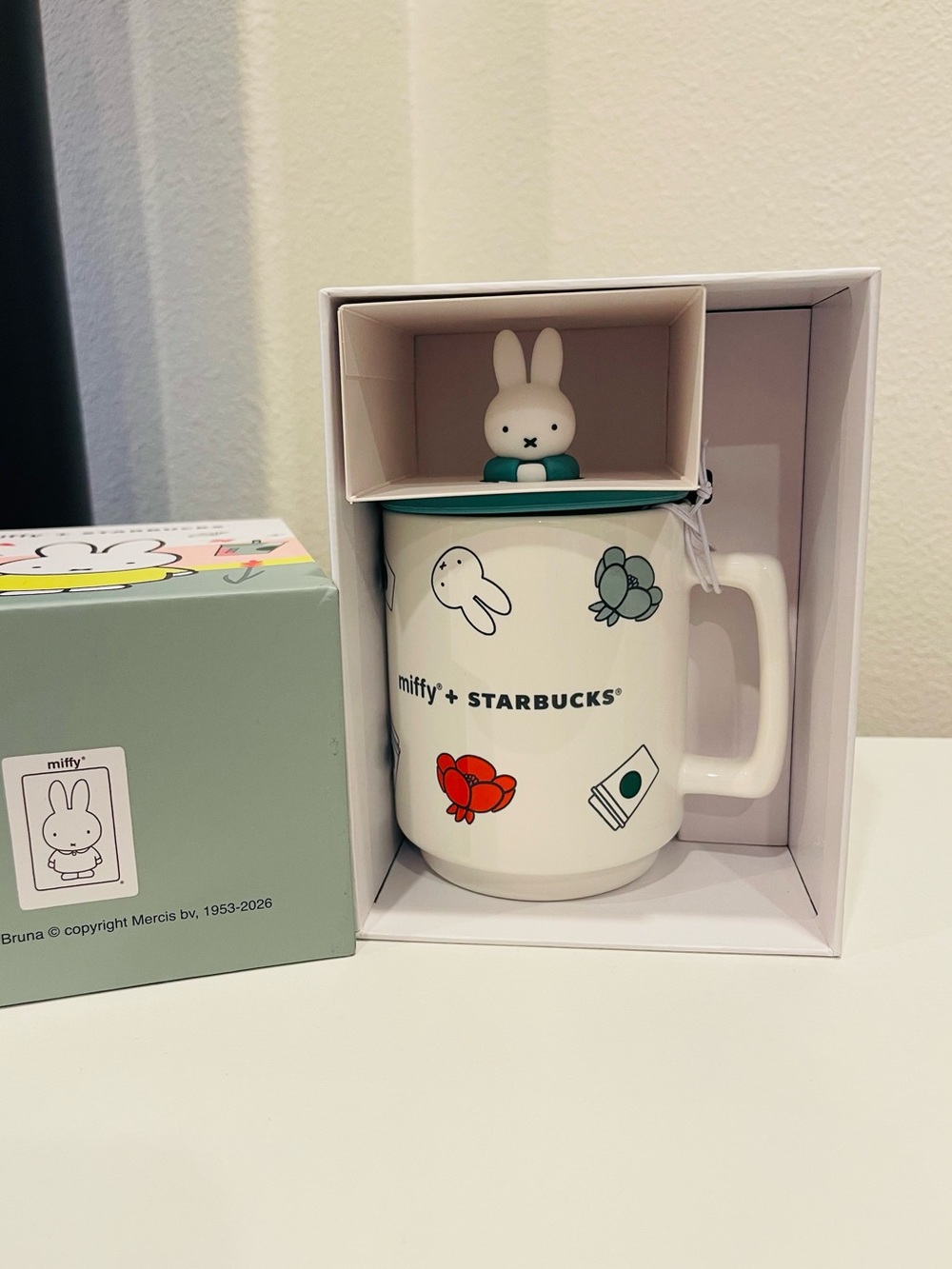 Miffy + Starbucks Ceramic Mug with Miffy Lid New in Box - Picture 1 of 2
